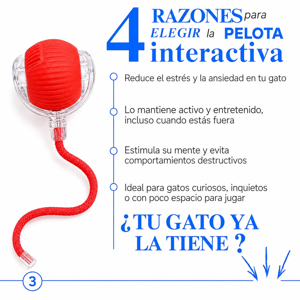 Pelota Interactiva para Gatos | Movimiento Autonomo Recargable