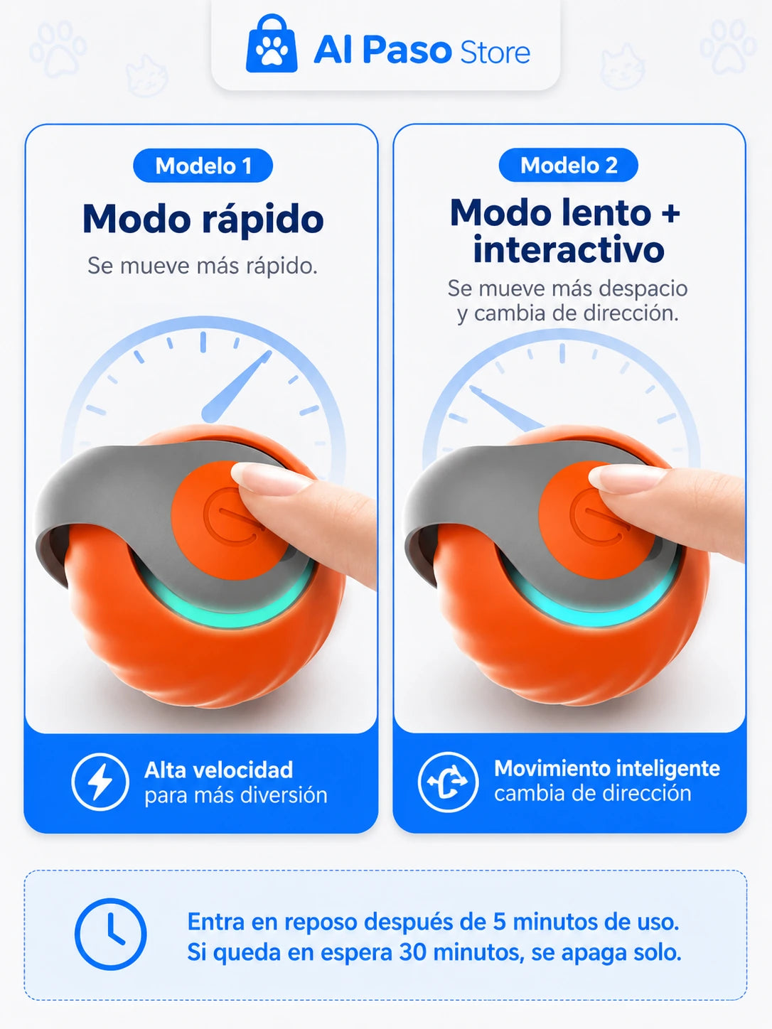 Pelota Interactiva para Gatos | Movimiento Autonomo Recargable