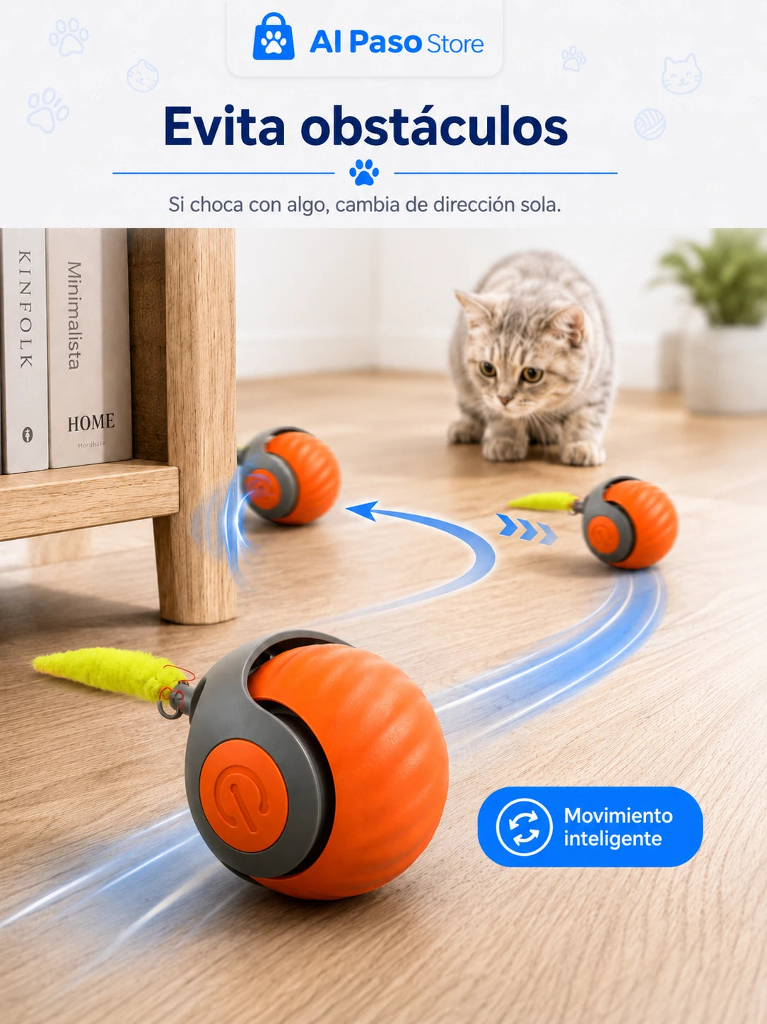 Pelota Interactiva para Gatos | Movimiento Autonomo Recargable