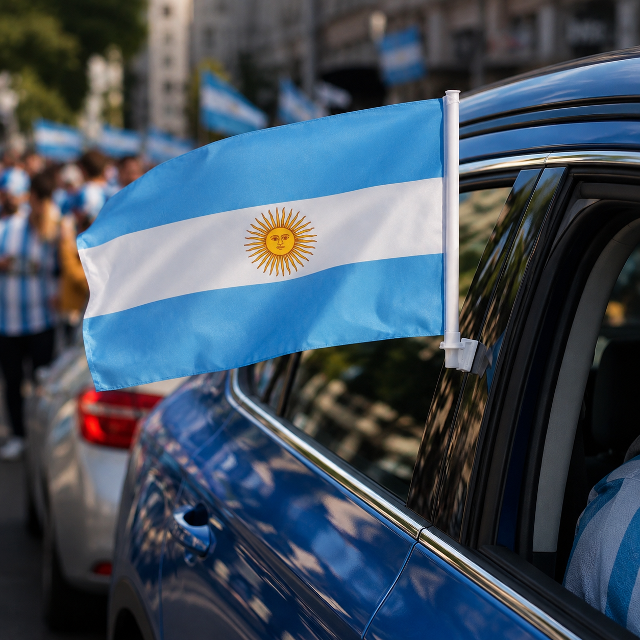 Bandera Argentina para Capó | 130x120cm